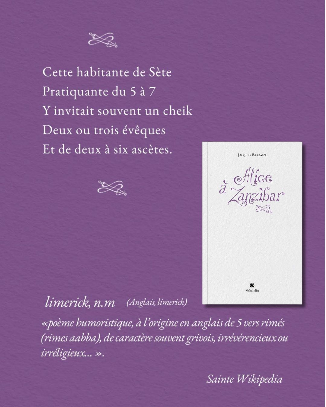 Cette habitante de Sète Pratiquante du 5 à 7 Y invitait souvent un cheik Deux ou trois évêques Et de deux à six ascètes.